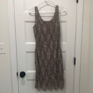 Pisarro nights beaded cocktail bridesmaid dress